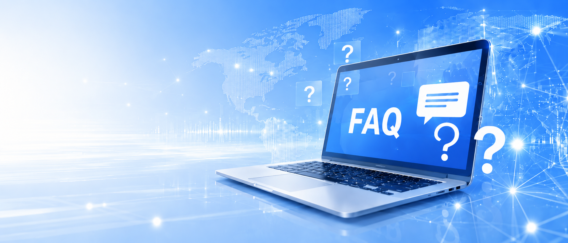 电脑屏幕展示 FAQ 常见问题